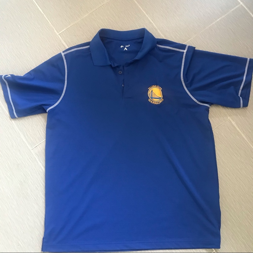 Golden State Warriors blue golf polo shirt